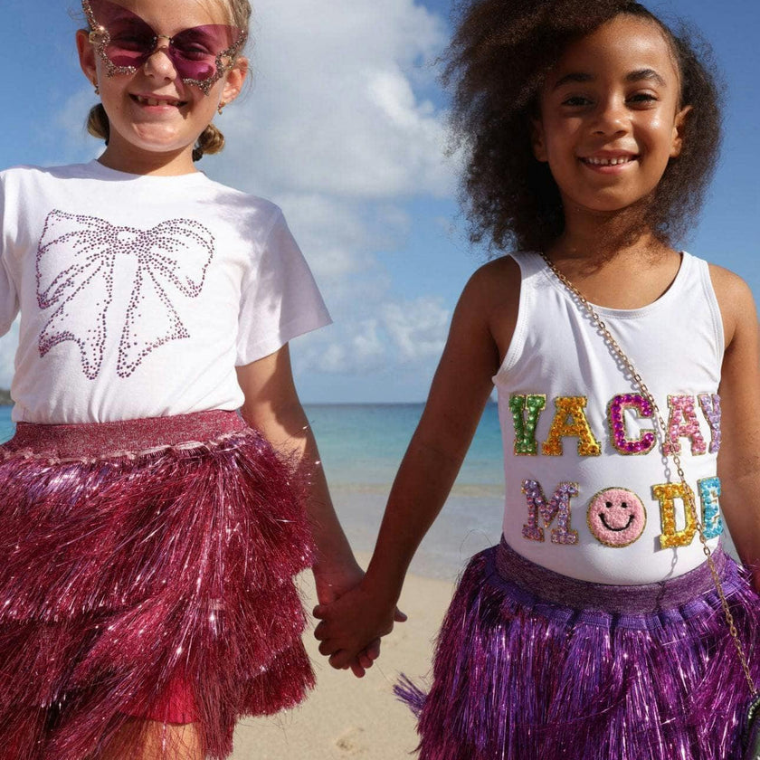 Hot Pink Shimmer Tinsel Party Skirt