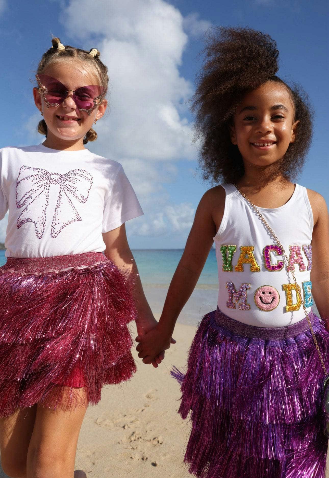 Lavender Shimmer Tinsel Party Skirt