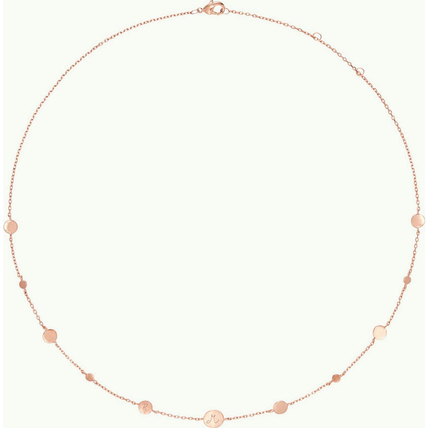 Personalized Initial Pastille Necklace, 18k Rose Gold Plated