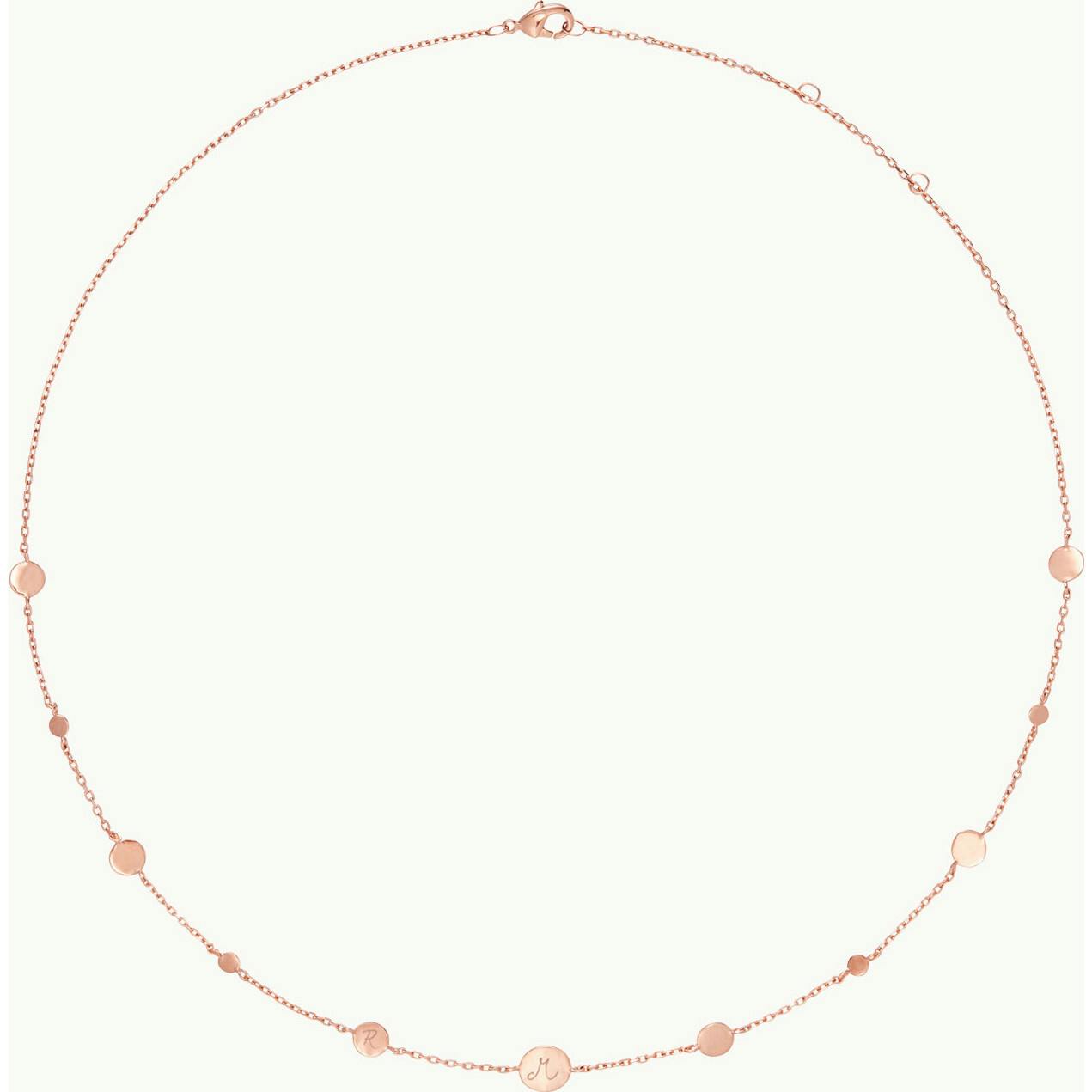 Personalized Initial Pastille Necklace, 18k Rose Gold Plated