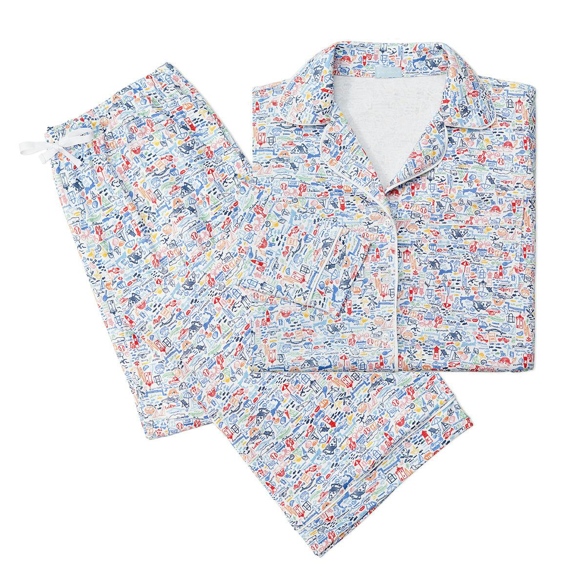 Cape Cod Women’s Button Front Long Pajama Set