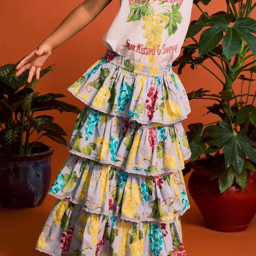 RUFFLES UVAS SKIRT LIGHT BLUE