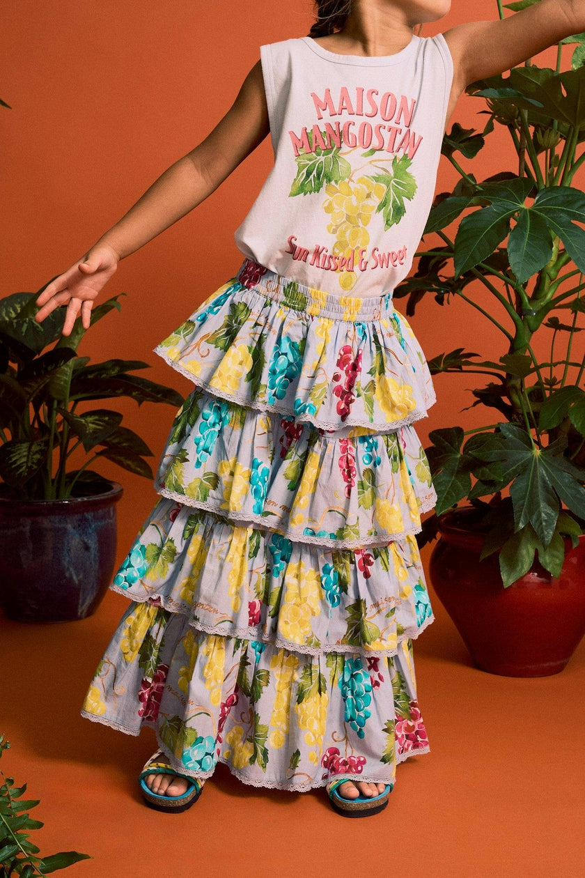 RUFFLES UVAS SKIRT LIGHT BLUE