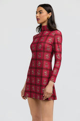 Dottie Dress - Camellia Plaid Rasp