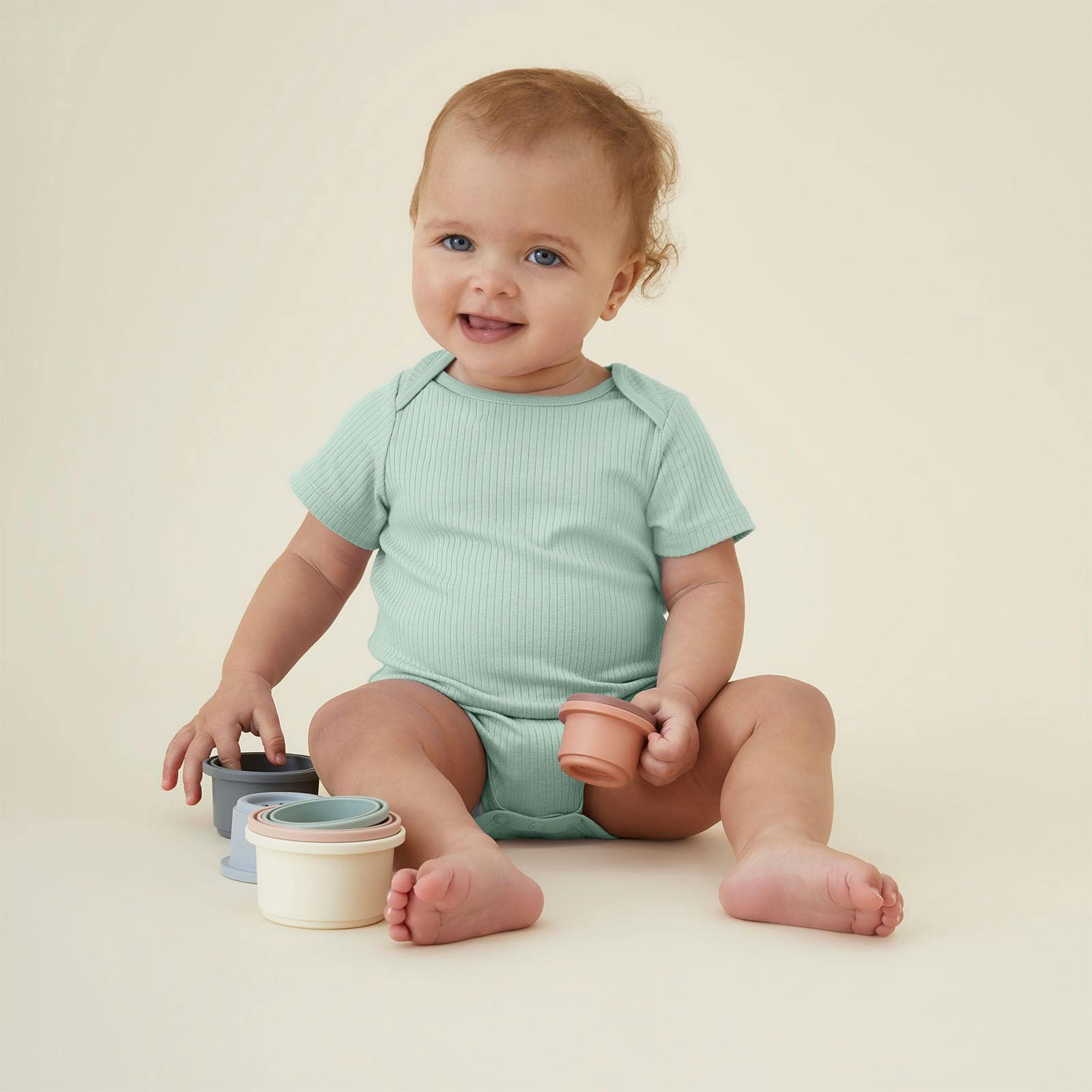 Ribbed Short Sleeve Bodysuit