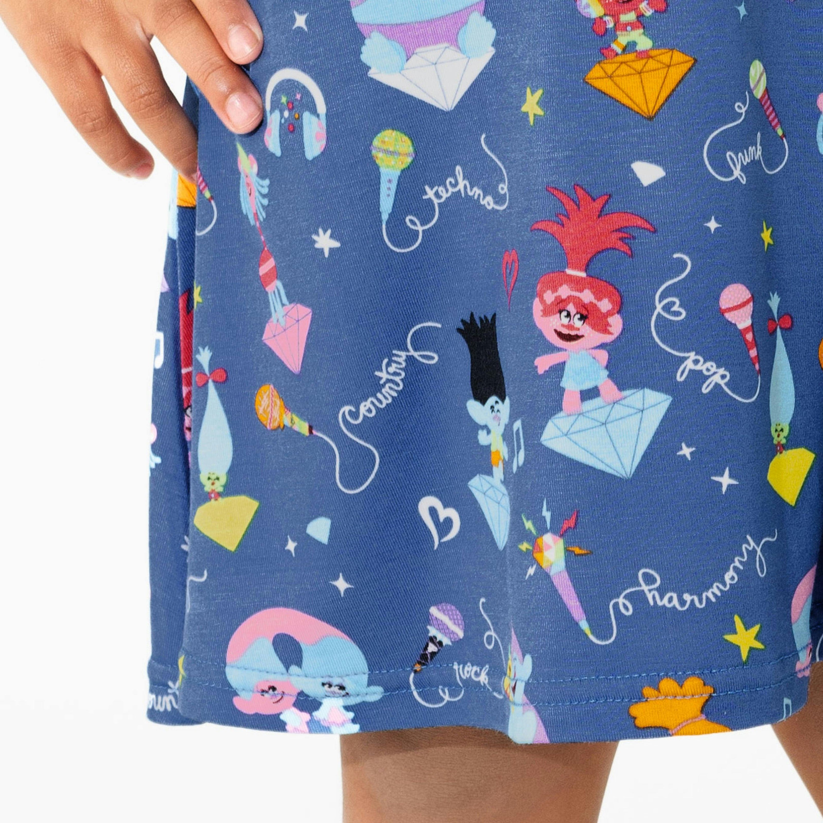 Trolls Music Valentine's Bamboo Girls' Short Sleeve Dress