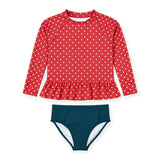 Polka Dot Rashguard Swimsuit