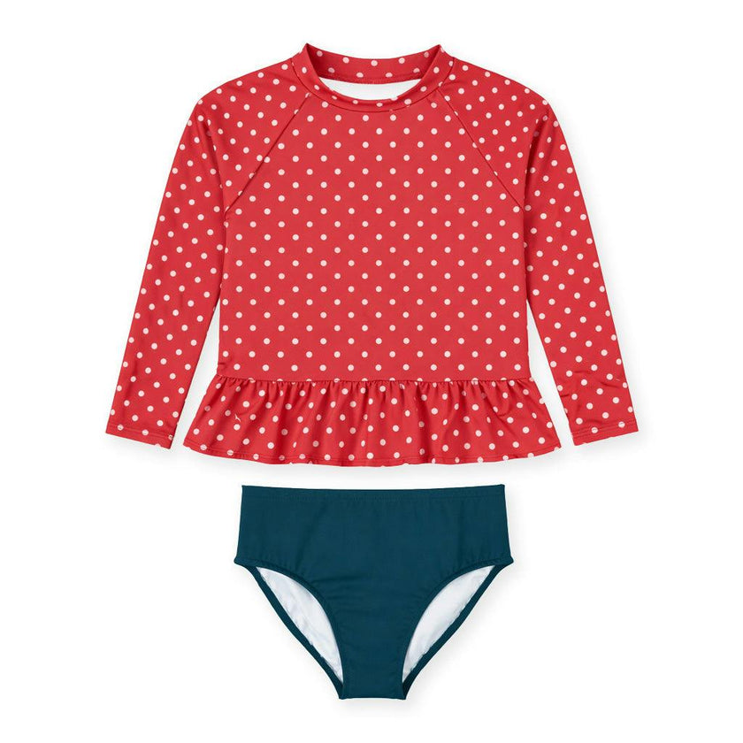 Polka Dot Rashguard Swimsuit