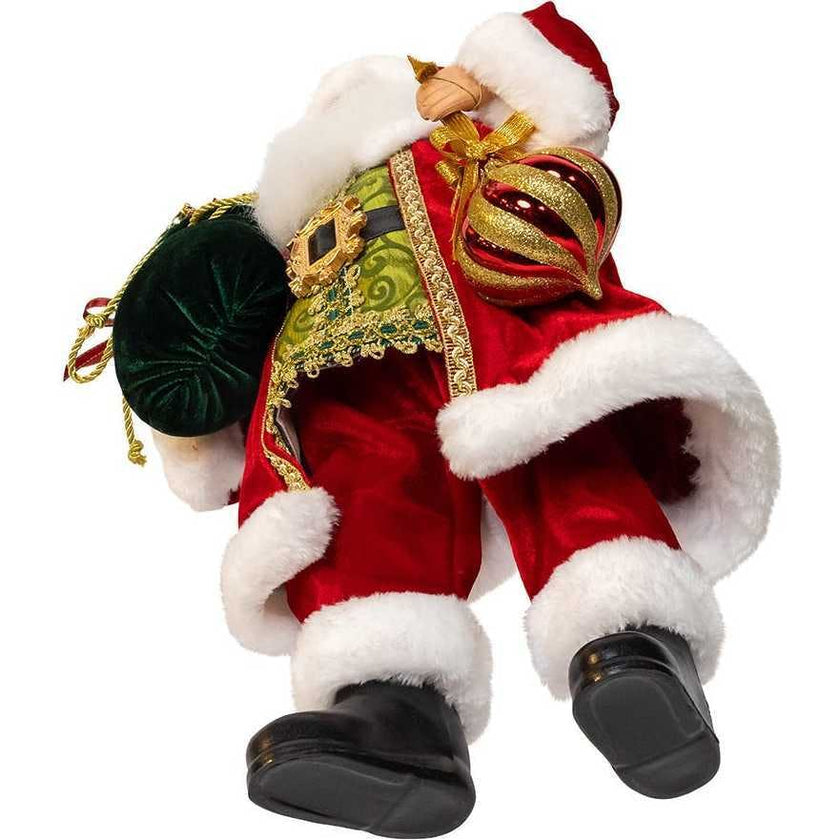 18"  Kringles Red Velvet Santa with Bag