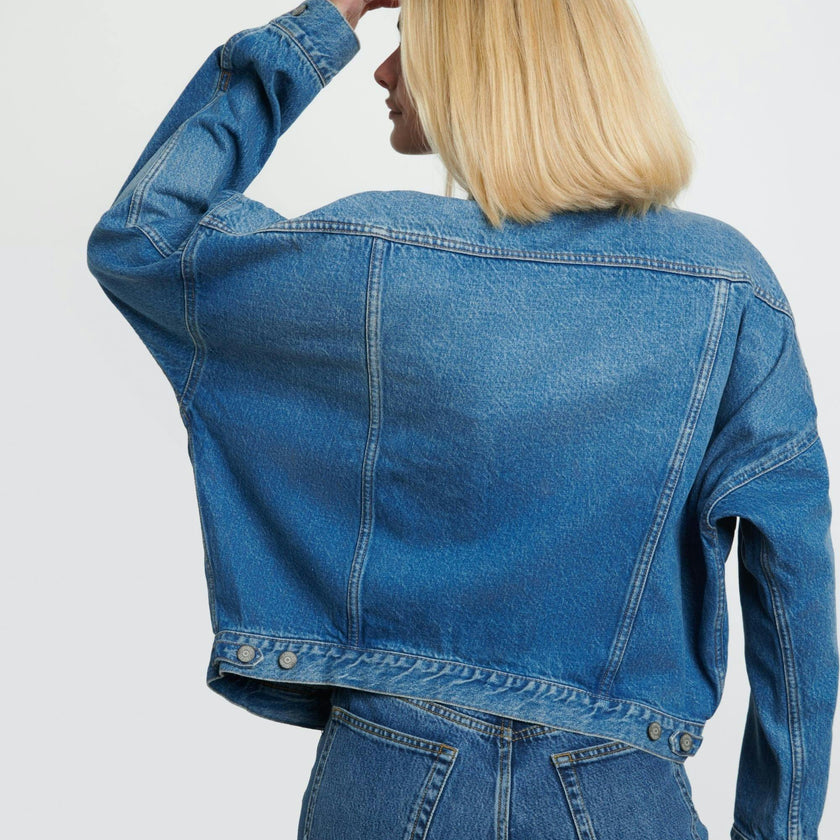 The Ryder Cropped Batwing Sleeve Denim Jacket