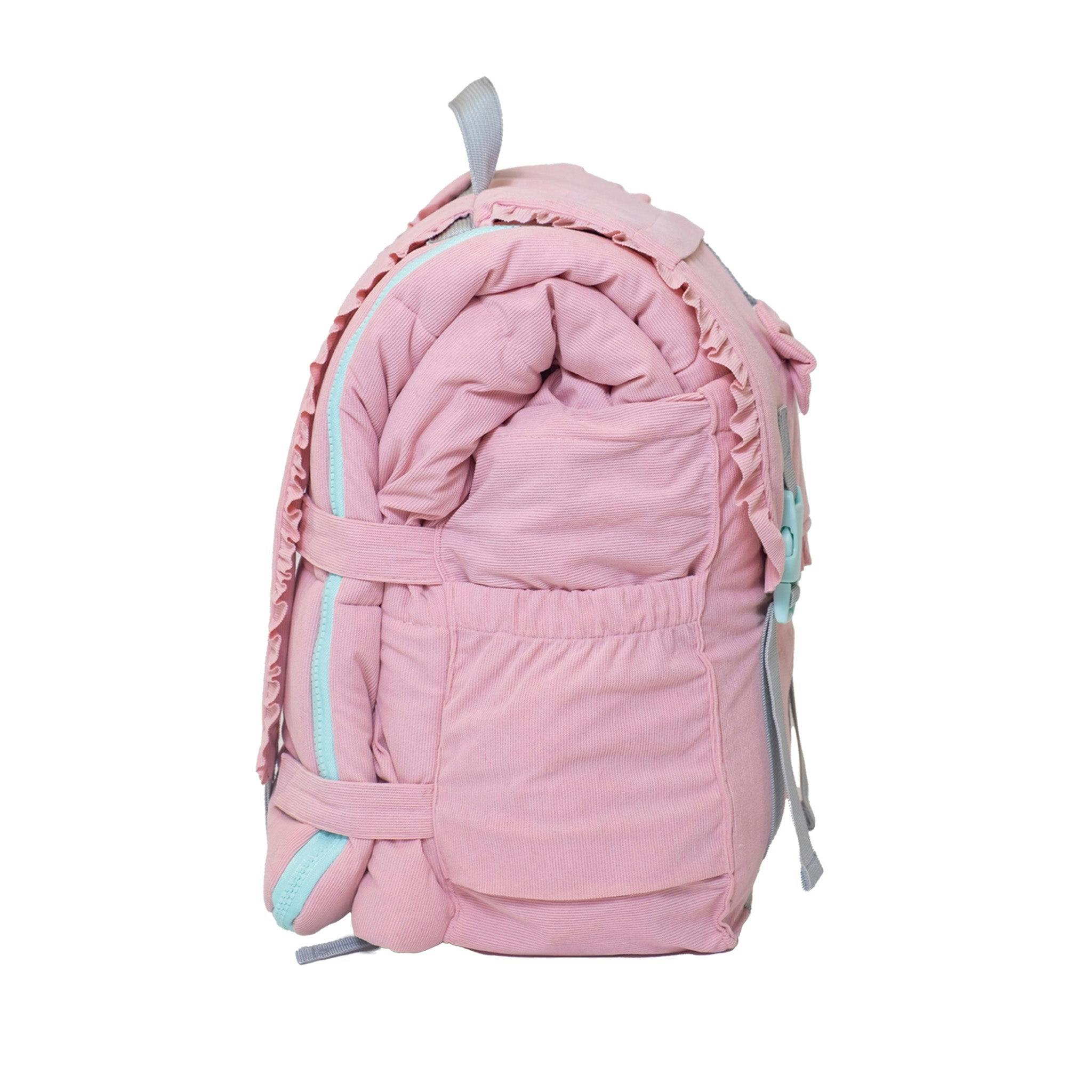 Sleep-N-Pack™ – Little Kid Size | Bows & Ruffles Cotton Candy Pink Corduroy
