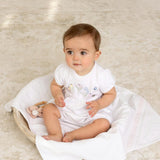 Garden Embroidered Cotton Shortall White