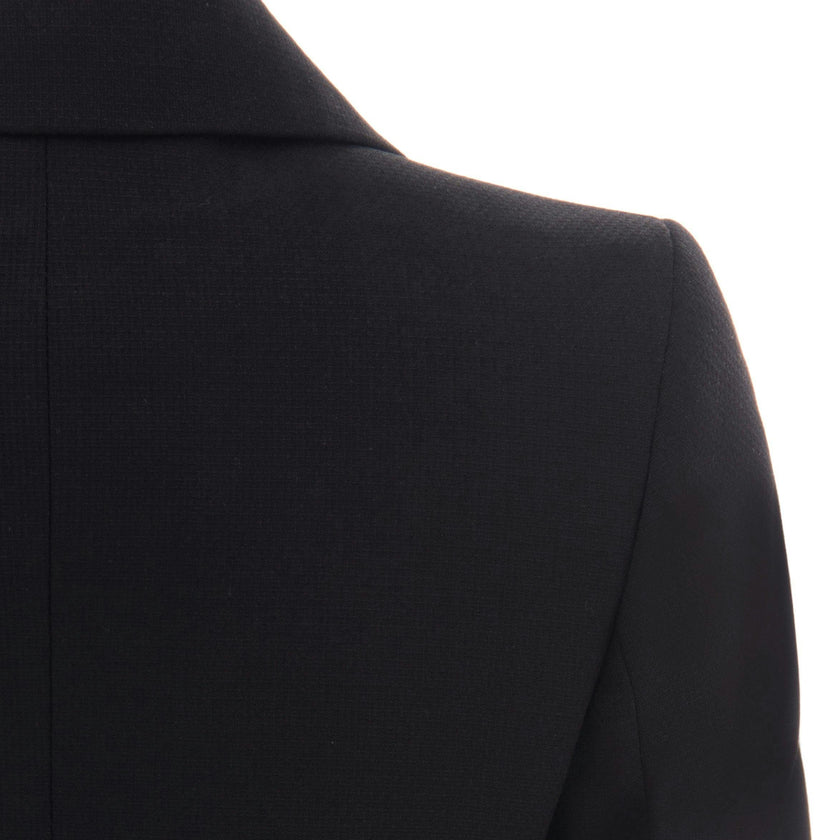 Black Twill Peak Lapel Blazer