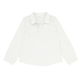 White Long Sleeve Pop Over Shirt
