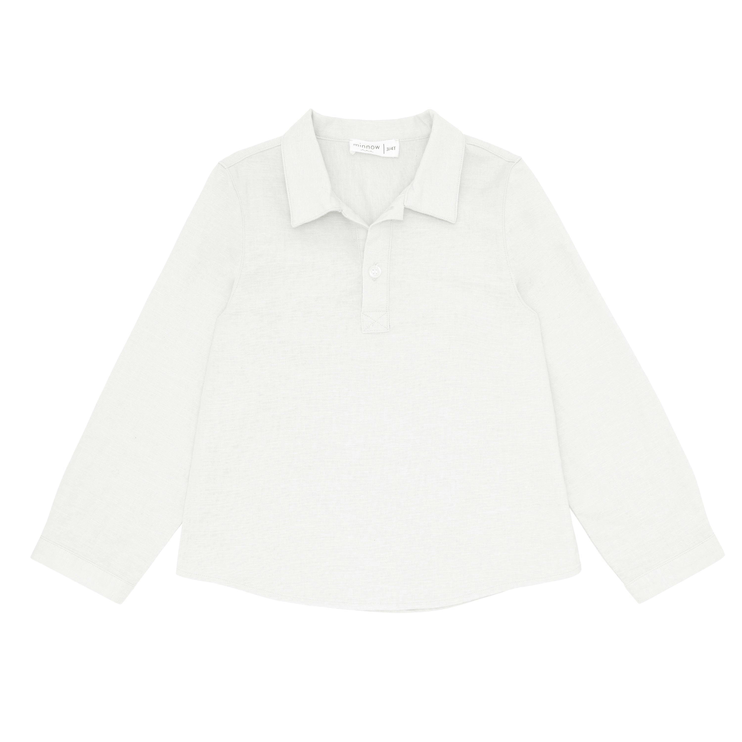 White Long Sleeve Pop Over Shirt
