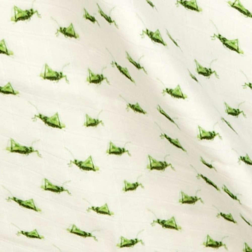 Grasshopper Organic Cotton Muslin Two-Piece Burp Cloth Set