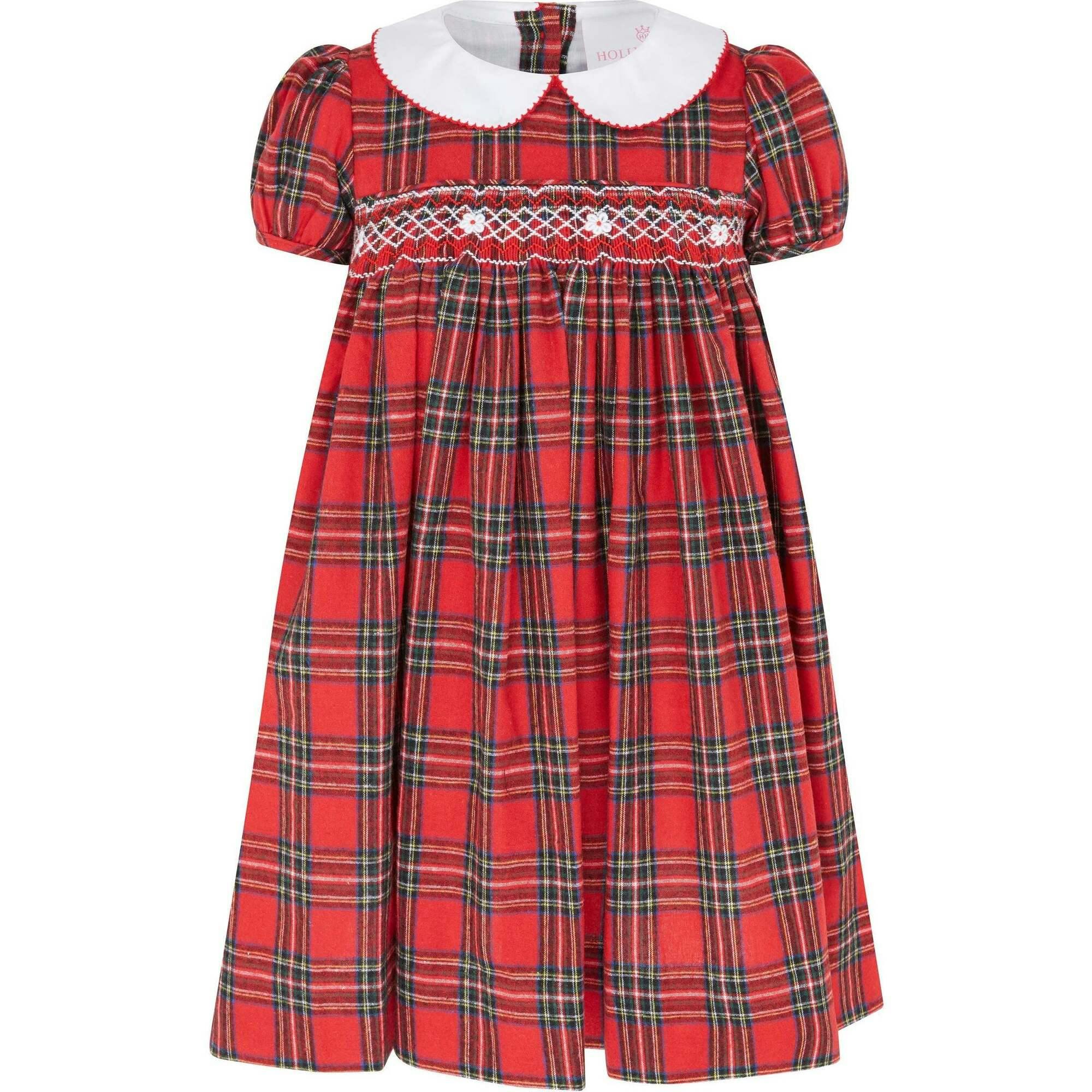 Lottie Hand Smocked Plaid Dress