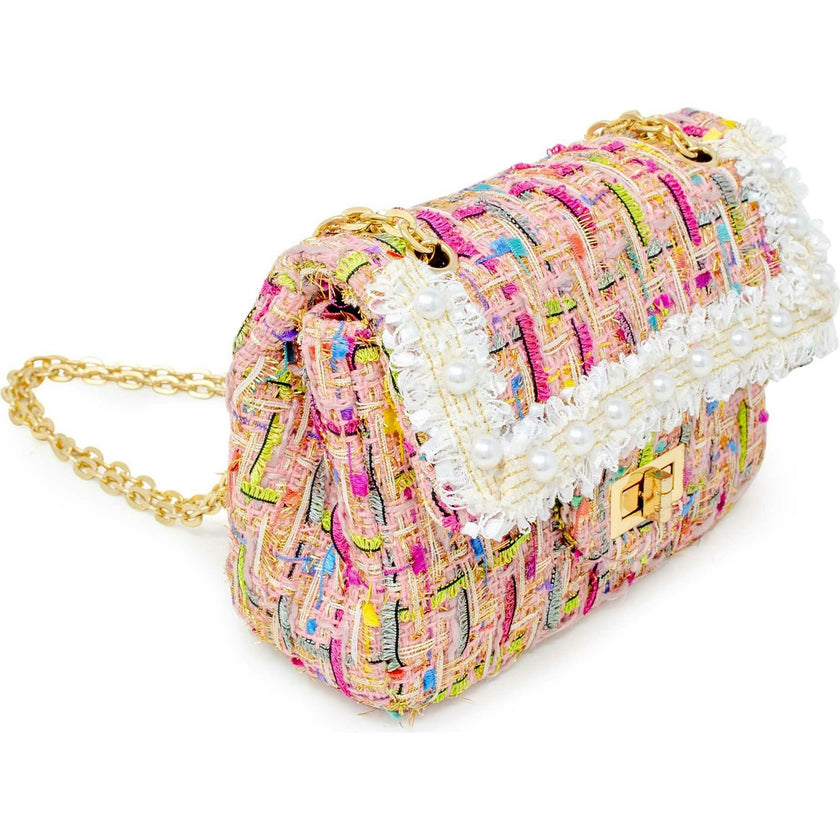 Classic Tweed Pearl Handbag
