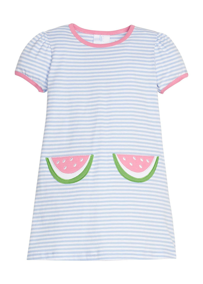 Applique Pocket T-Shirt Dress - Watermelon