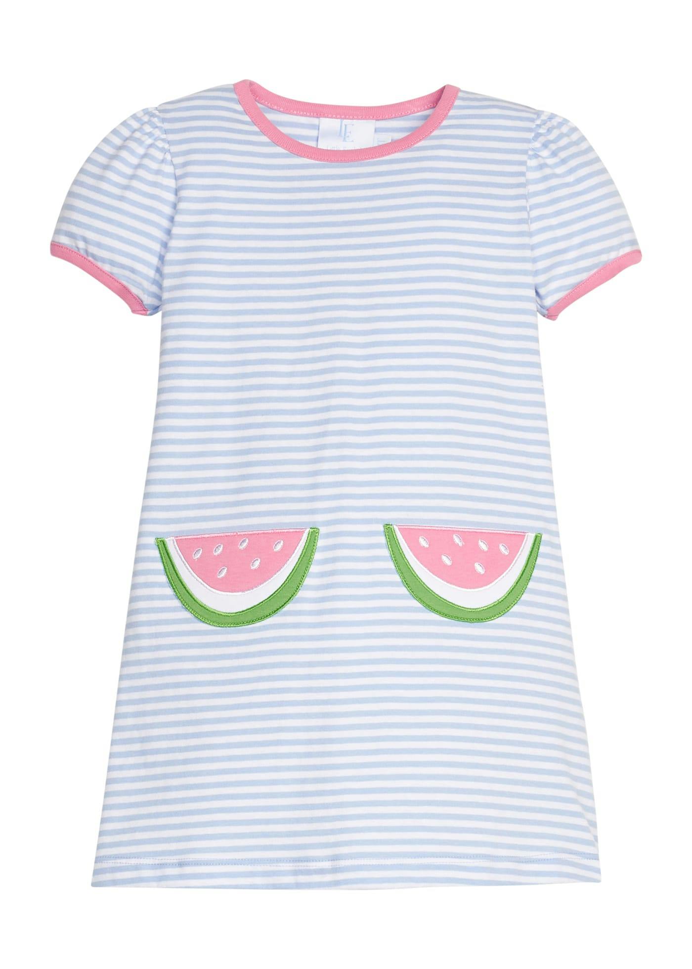 Applique Pocket T-Shirt Dress - Watermelon