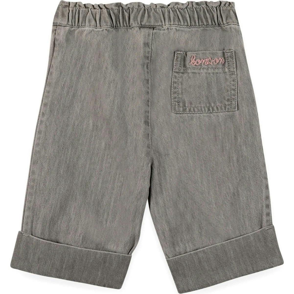 BONTON Soft Grey Embroidered Jade Baby Pants