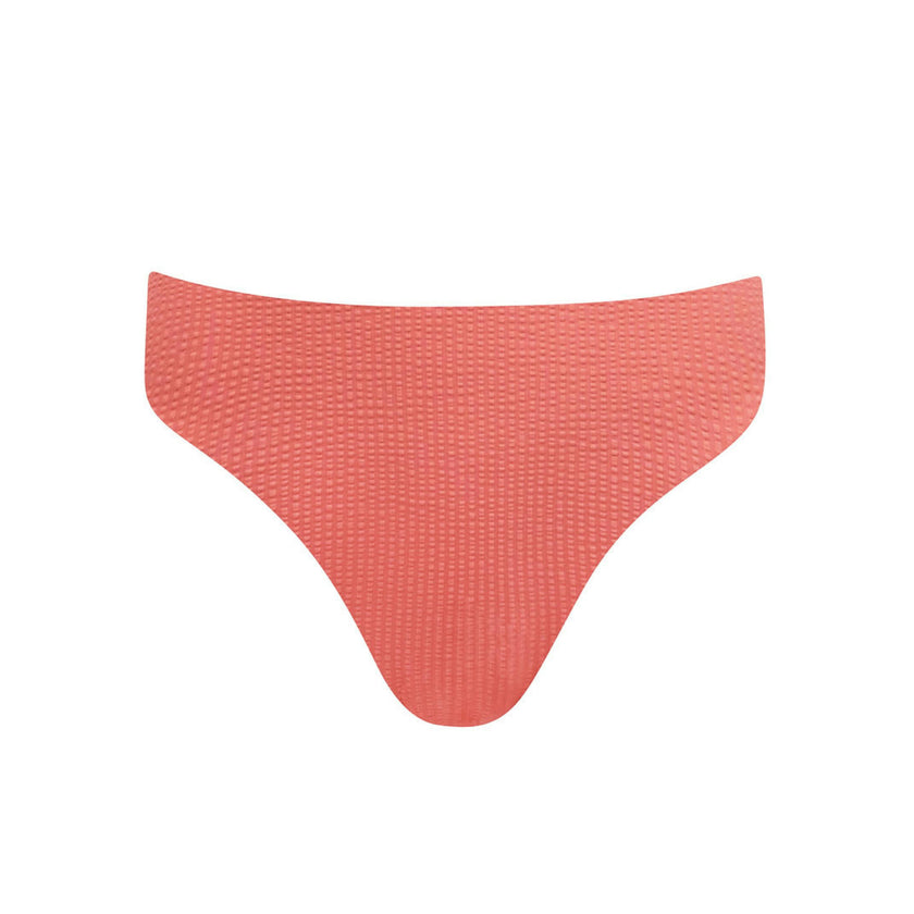women's sailor red seersucker mid rise bikini bottom
