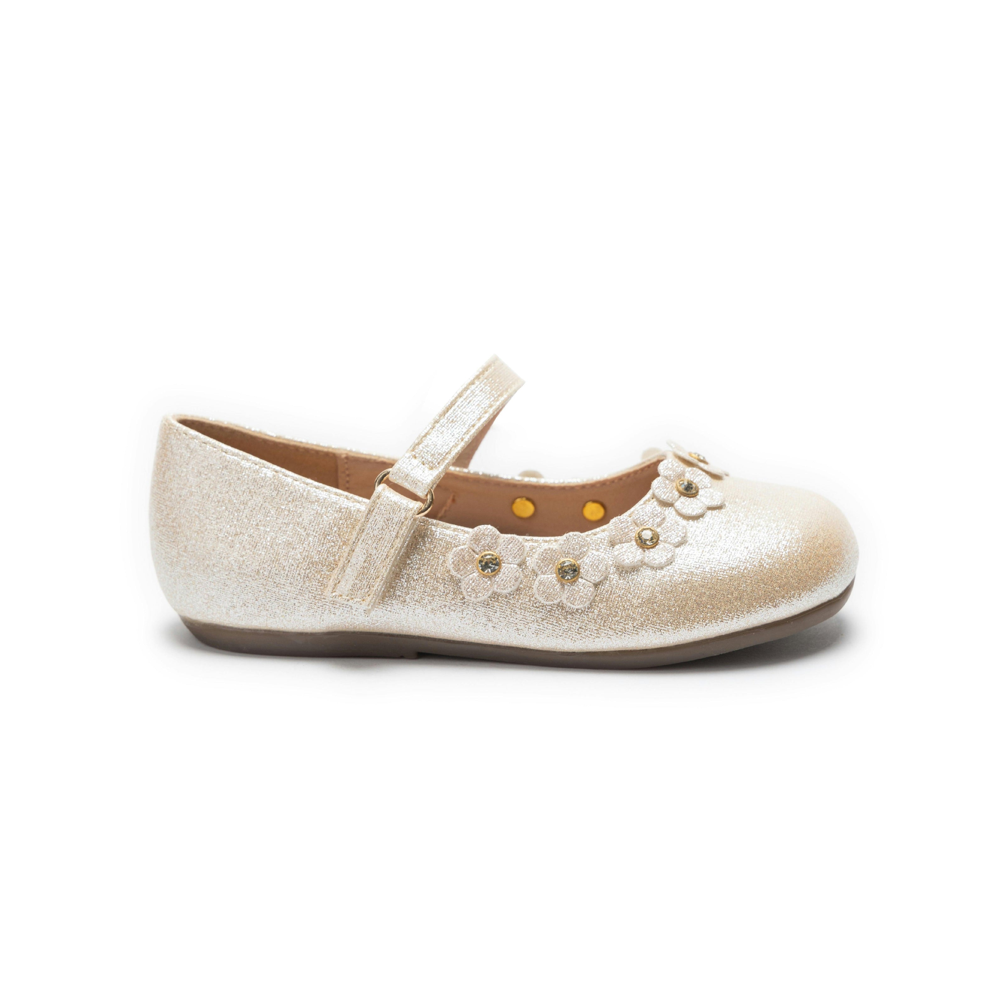 Gold Aurelia Flower Shoes