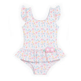 Floral Print Swimsuit With Flowers