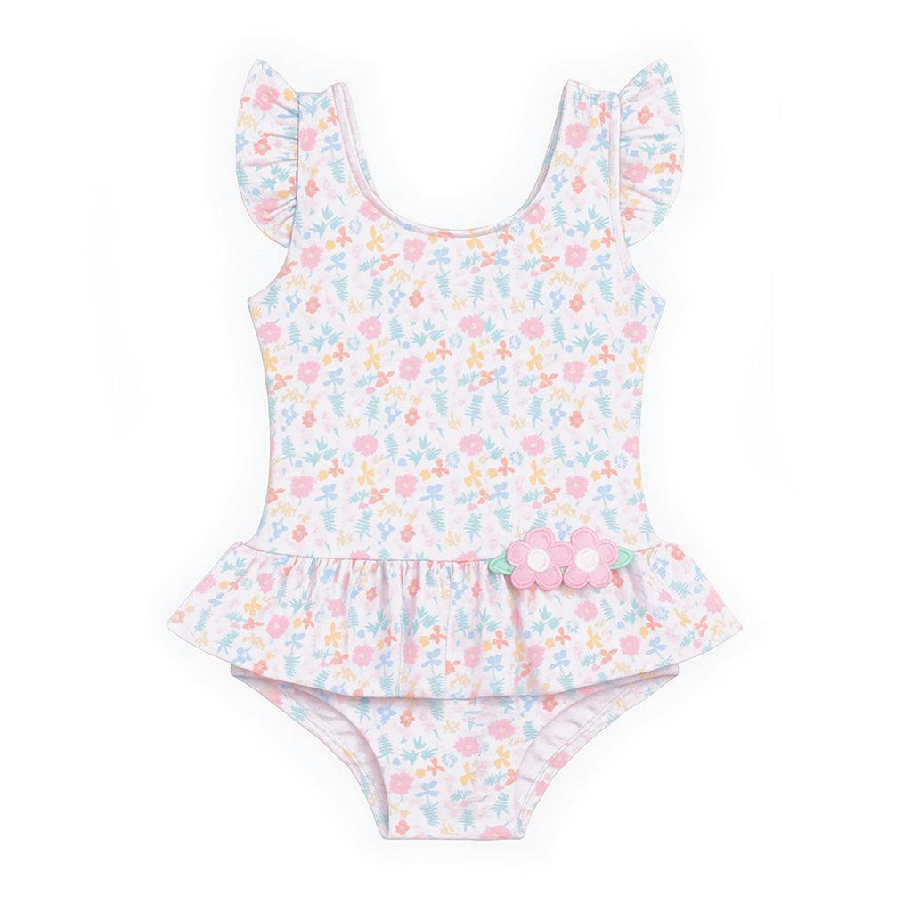 Floral Print Swimsuit With Flowers