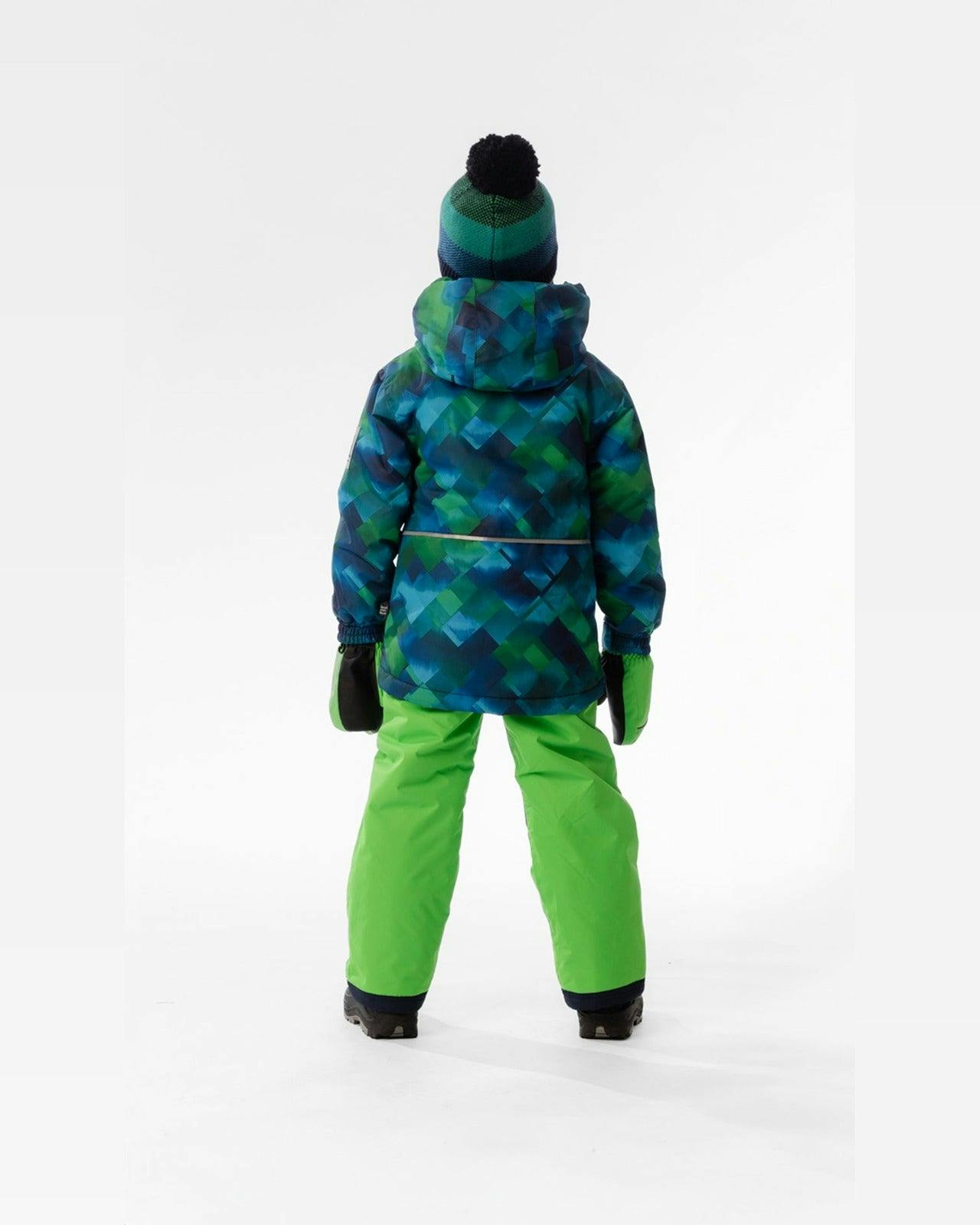 Light Weight Two Piece Chill Snowsuit Blue And Green Checkered Print