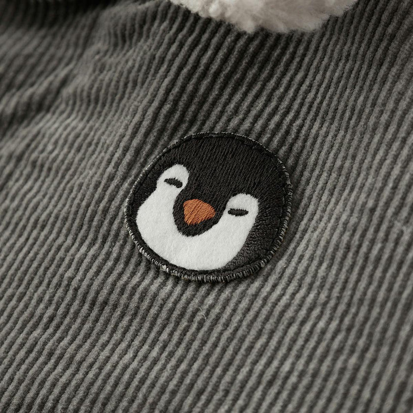 Grey Corduroy Sherpa Reversible Jacket