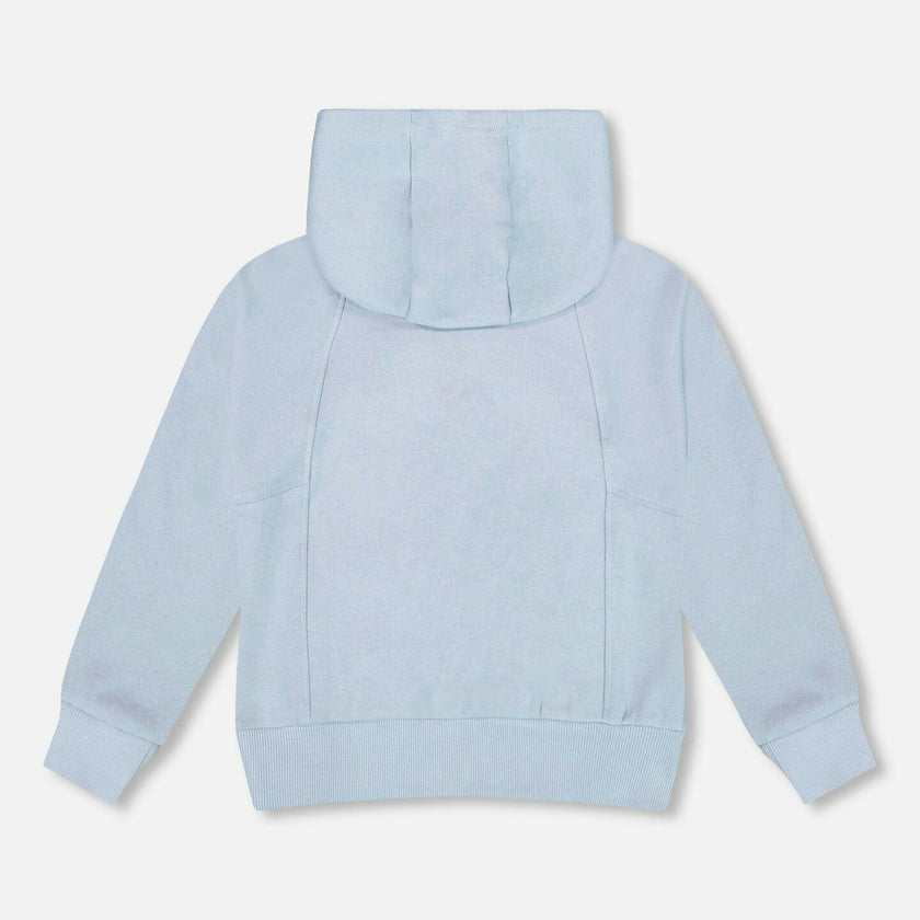 Pullover Hooded Fleece Sweatshirt With Zip Pocket Light Blue