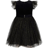 Wednesday Velvet & Glitter Tulle Party Dress