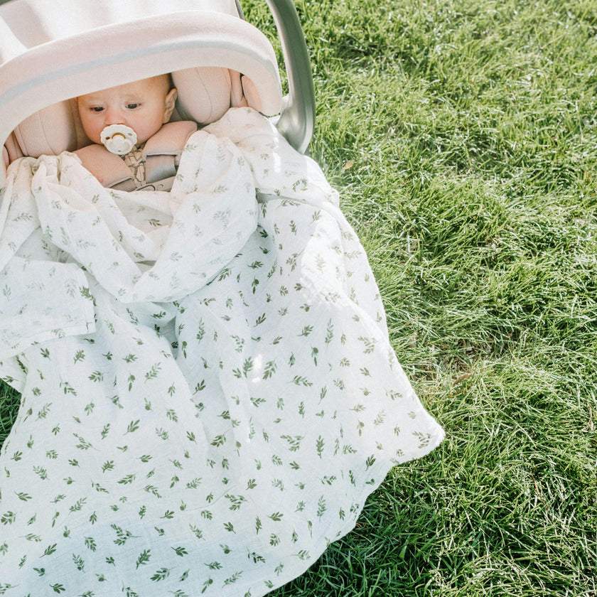 Organic Cotton Muslin Swaddle Blanket 2 Pack - Yellow Roses (Walmart)