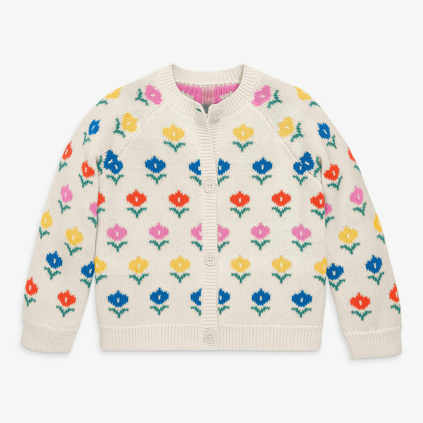 Kids cardigan in fall florals