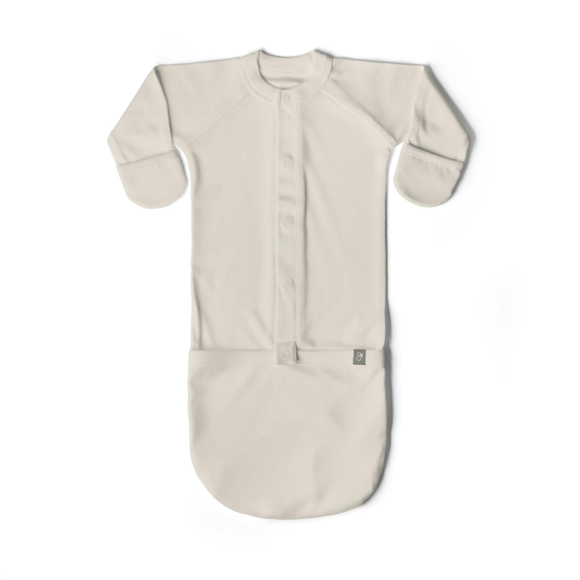 24 HOUR CONVERTIBLE GOWN | BIRCH — Bamboo Organic Cotton Blend, Preemie–6M