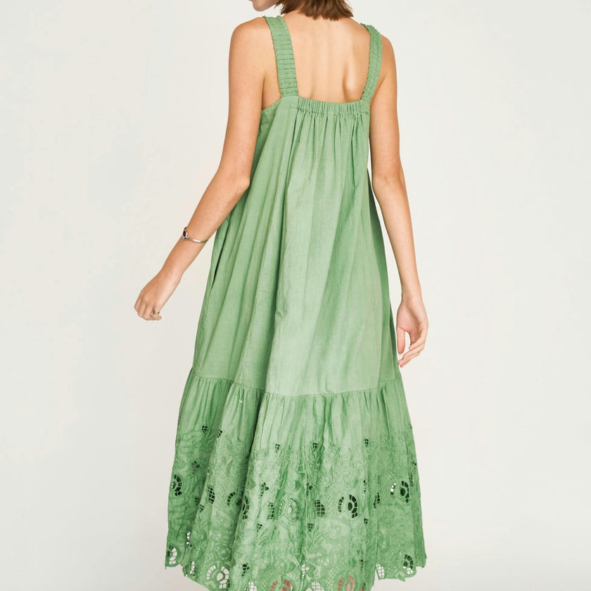 Monaco Dress in Mint Embroidered Deco (Starts Shipping April 10th)