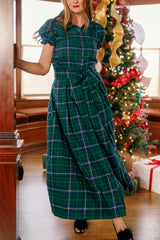 Nicolette Blouse in Emerald Plaid