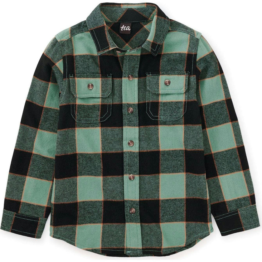 Flannel Button Up Shirt, Green
