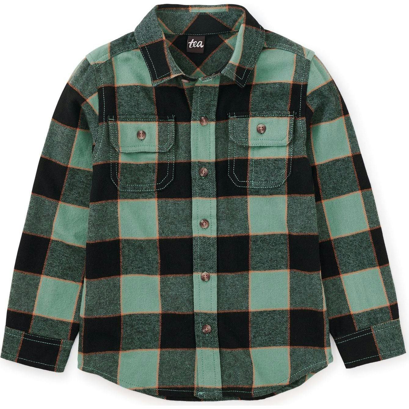 Flannel Button Up Shirt, Green