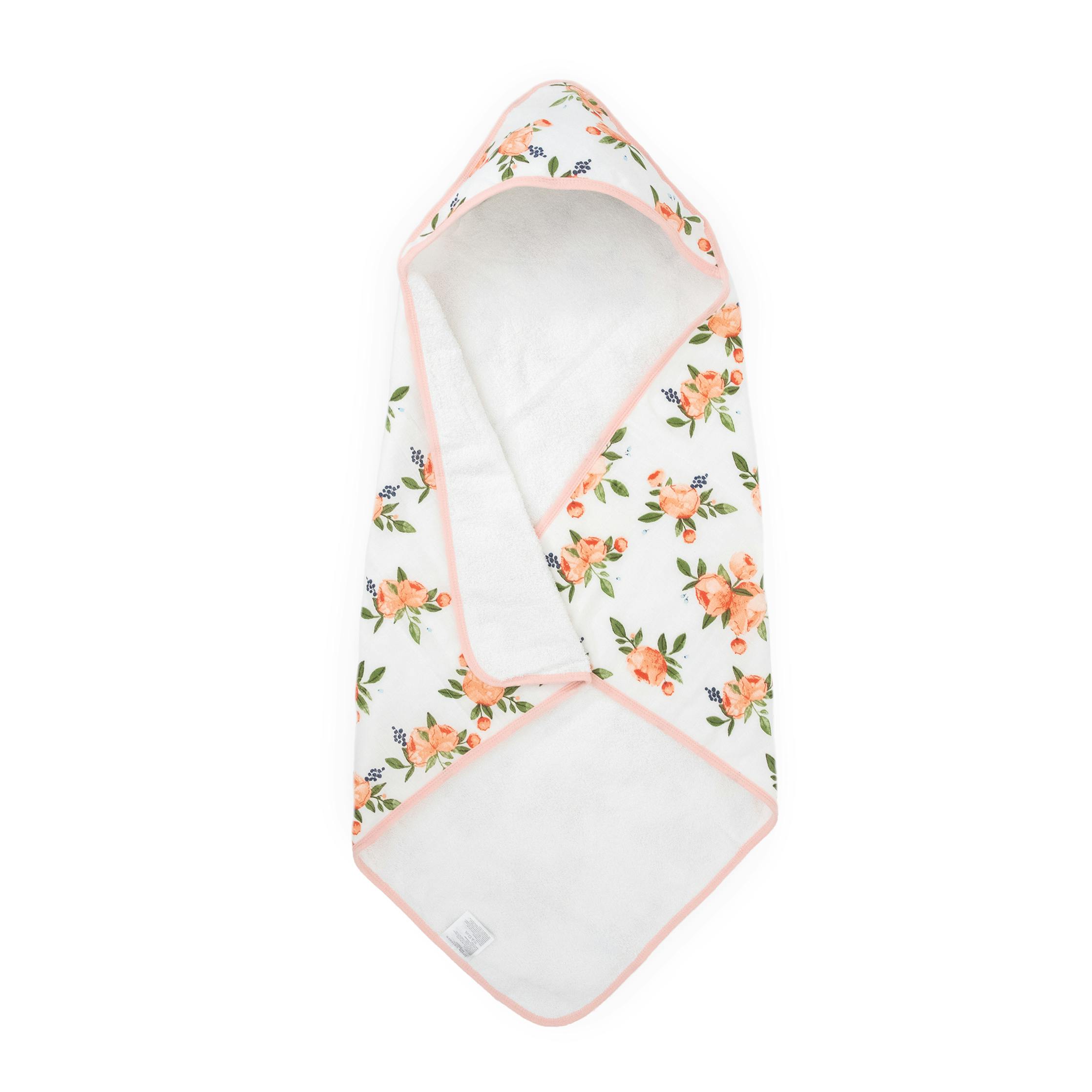 Infant Hooded Towel - Watercolor Roses