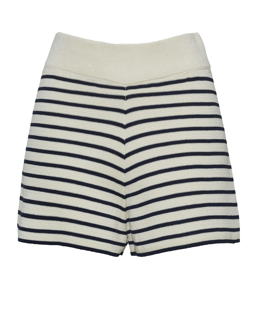LEA STRIPE SHORT | IVORY + NAVY