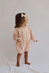 Harley Pocket Romper in Peach Powder