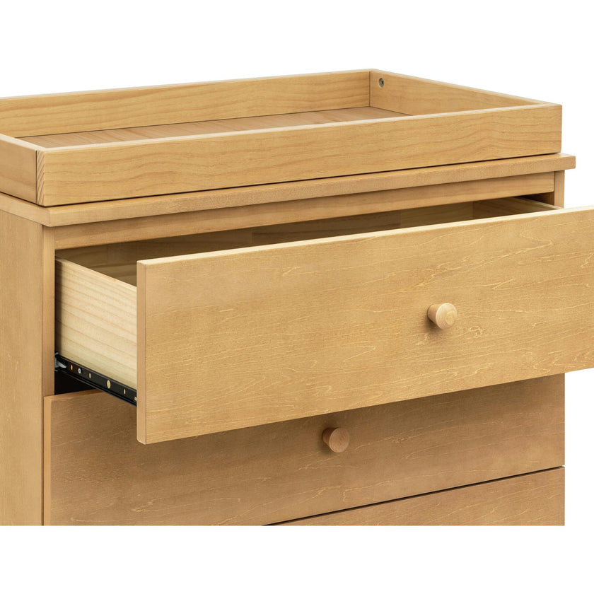 Gelato 3-Drawer Changer Dresser with Vegan Tan Leather Feet