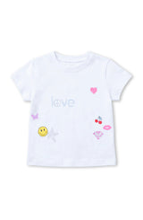 Love Embroidery Detail Short Sleeve T-Shirt