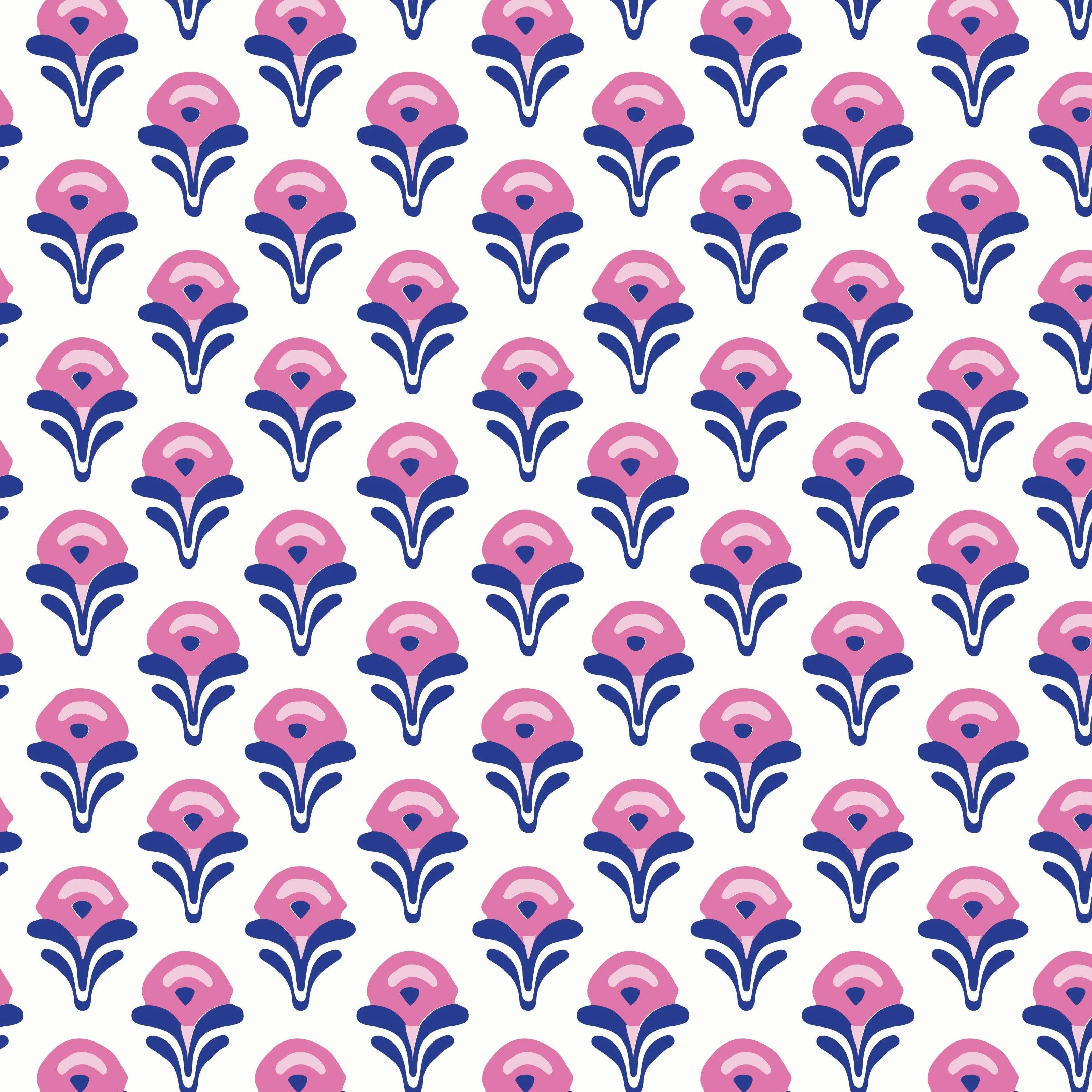 Sloane Girls' Short Sleeve Performance Top by LH Sport - Boho Flora Hot Pink Navy