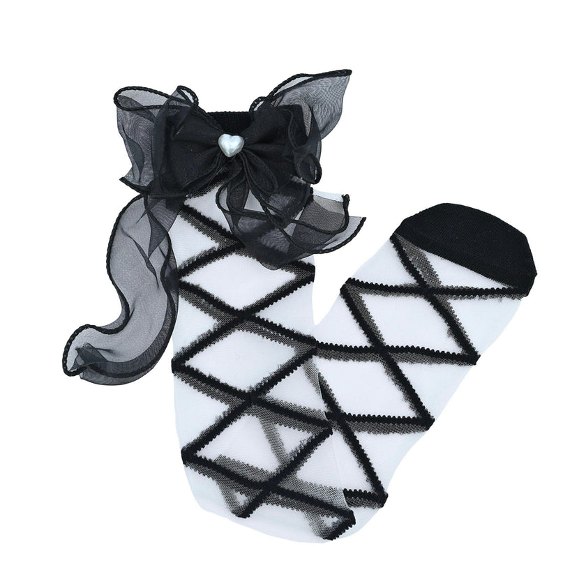 Tulle Tie Wrap Heart Socks