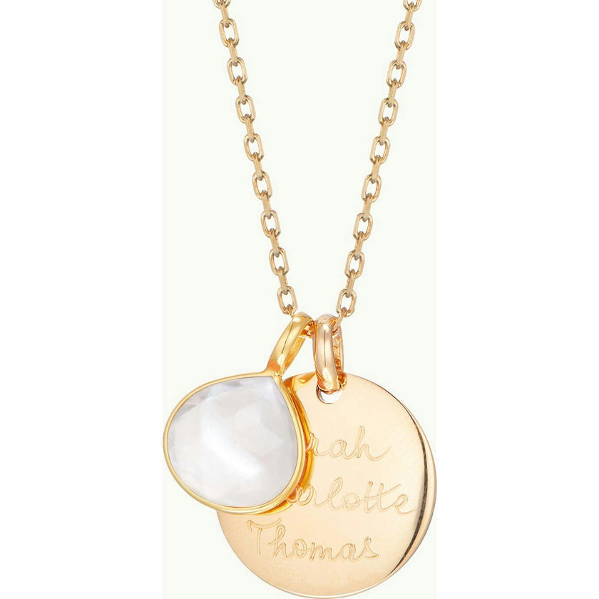 Personalized Gemstone Necklace, Rose Gold Plated