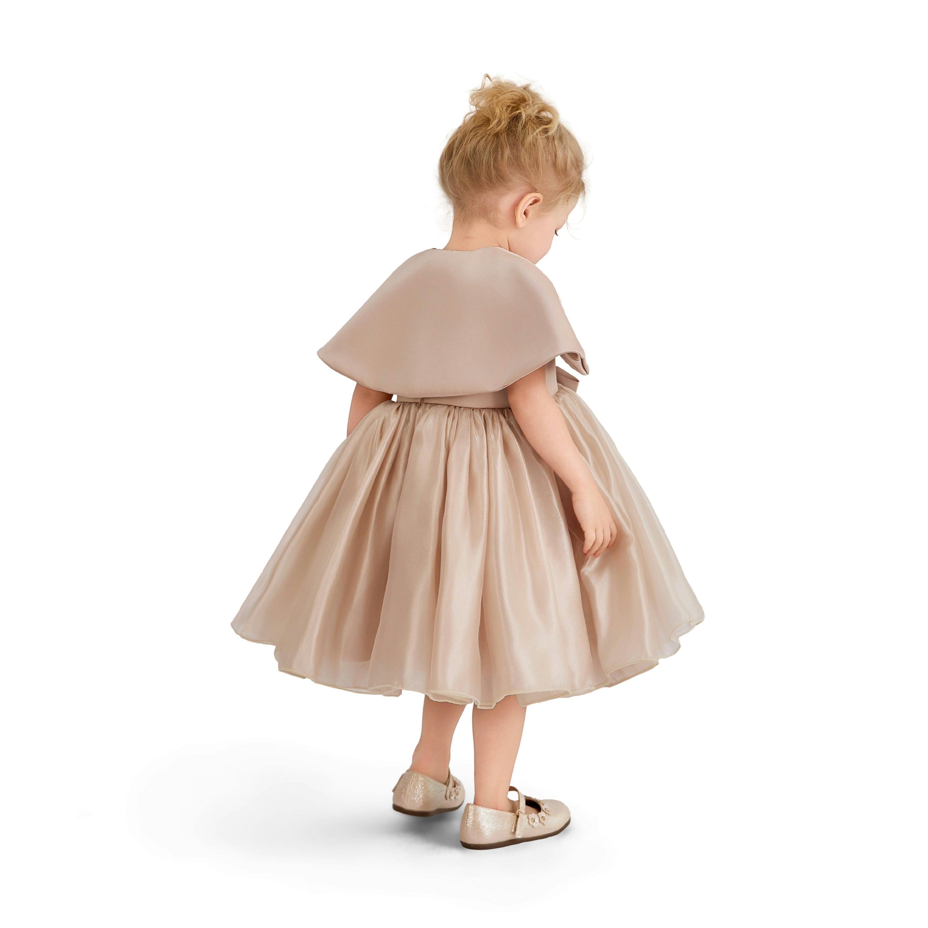 Pink Dovera Timeless Cape-Overlay Gown