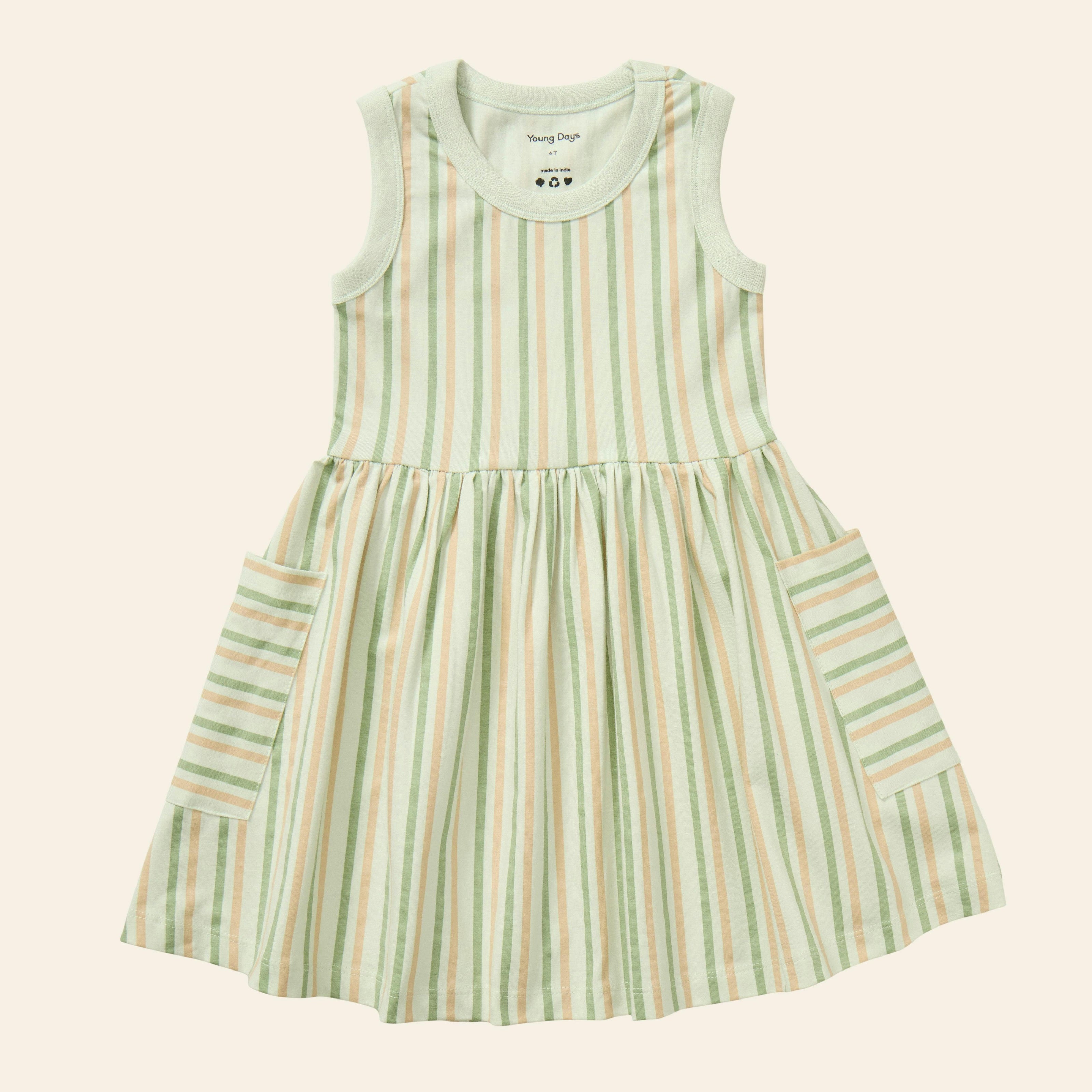 Stripe Mix Pocket Dress